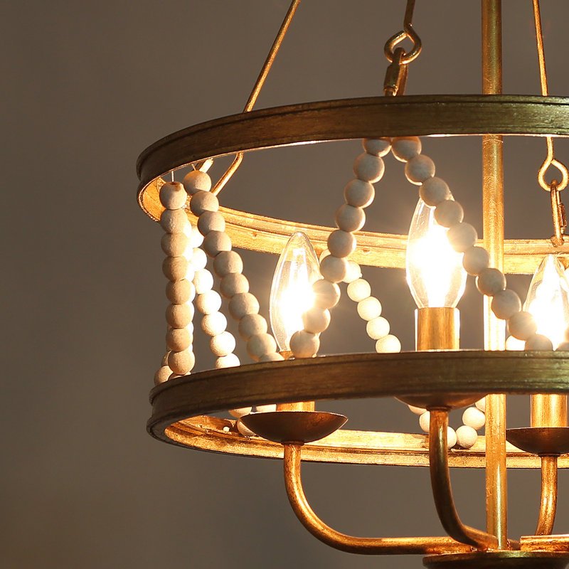 Boho Farmhouse 4-Light Beaded Pendant Lighting