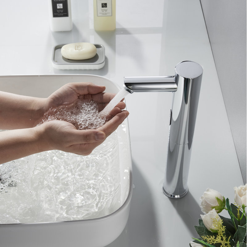 Touchless Vessel Single Hole Bathroom Faucet, Chrome