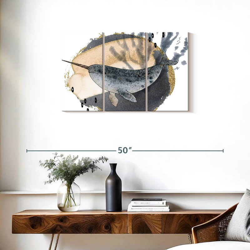 Brampt Boho Style Narwhal, 20" H x 33" W