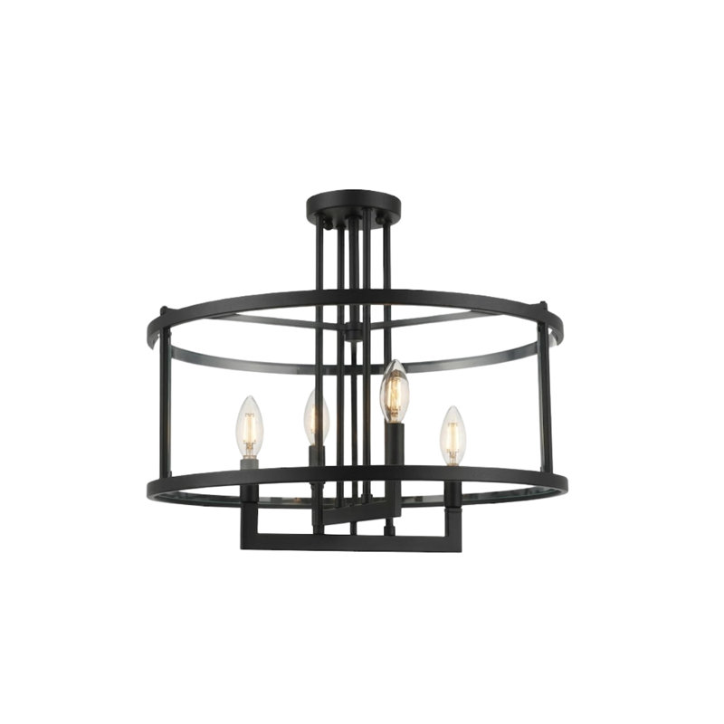 Demmi Semi Flush Mount, Black