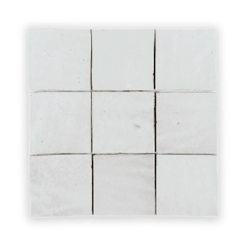Carreau de céramique blanc zellige blanc Gardenia, Blanc / Blanc