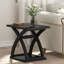 Ensemble de 2 tables de bout, table de bout moderne avec tablette de rangement et table d'appoint en X