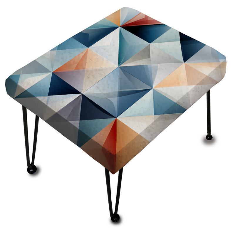 Ethereal Geometry - Patchwork Rectangle Ottoman