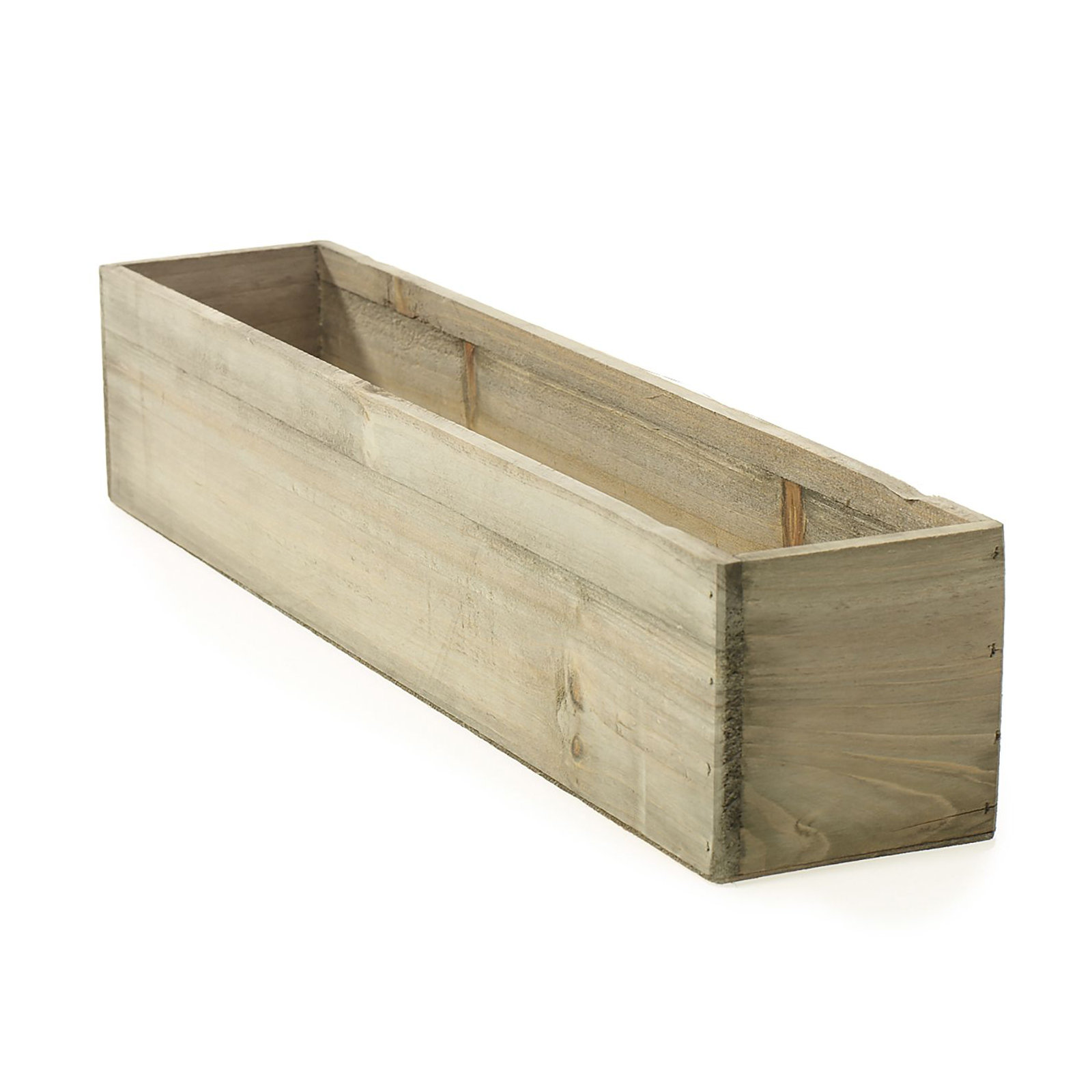 Tariah Handmade Wood Planter Box, Brown, 4" H x 20" W x 4" D