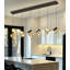 Lustre rectangulaire à 6 lumières DEL moderne en cristal à intensité variable noir-130191036-130191037