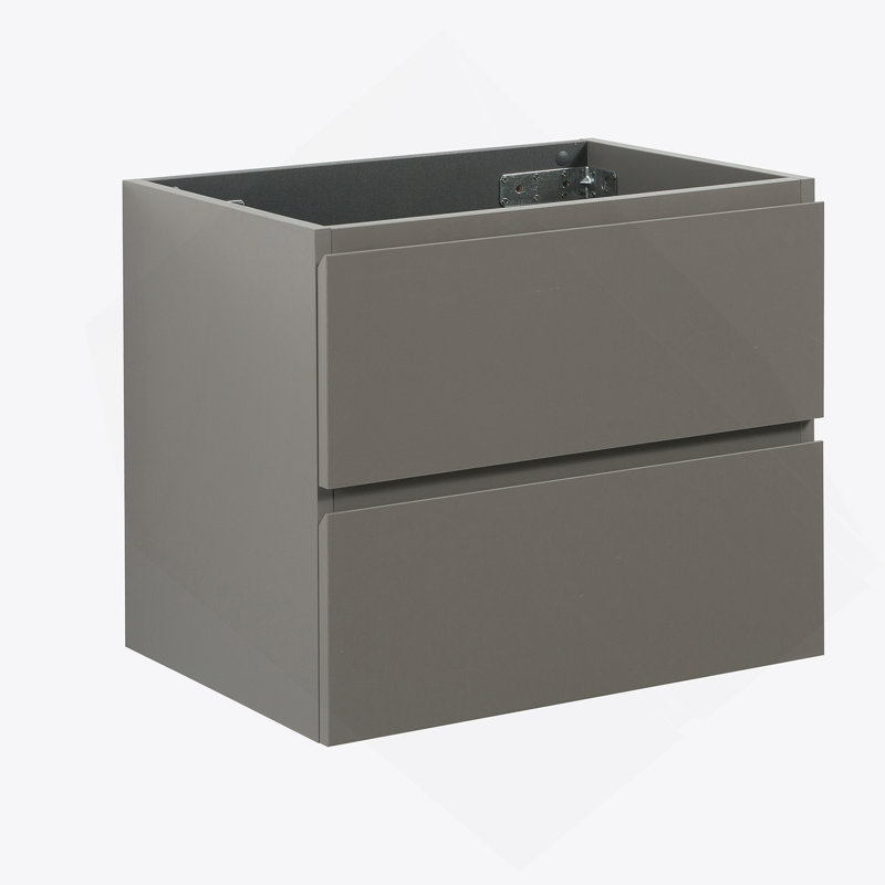 Armoire murale SANS lavabo, couleur grise, avec deux tiroirs, Gris