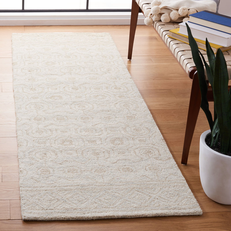 Tapis ivoire en laine touffeté à la main Setzer Southwestern, Rectangle 2 pi 3 po x 4 pi