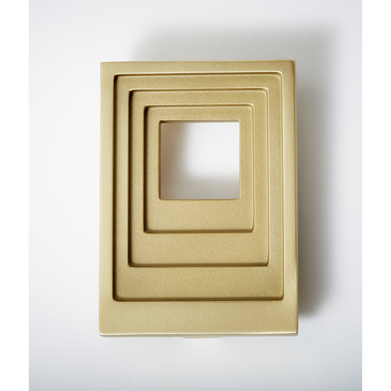 Step Geometric Knob, Satin Brass