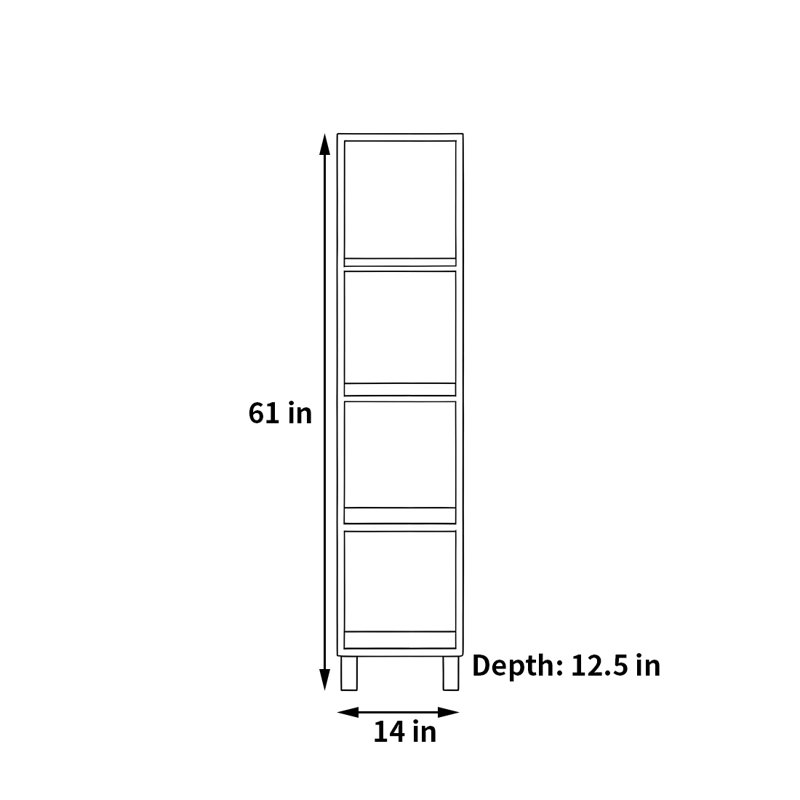 Schneider, Brun, (4 tablettes) H 61 po x l 14 po x P 12,5 po