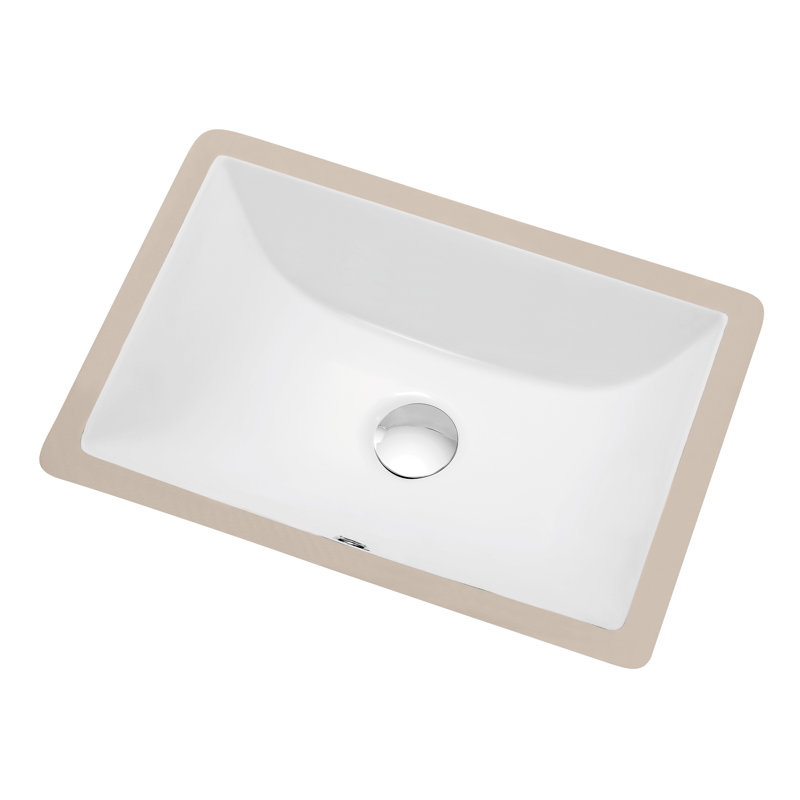 Dawn USA 13'' White Ceramic Rectangular Bathroom Sink with Overflow