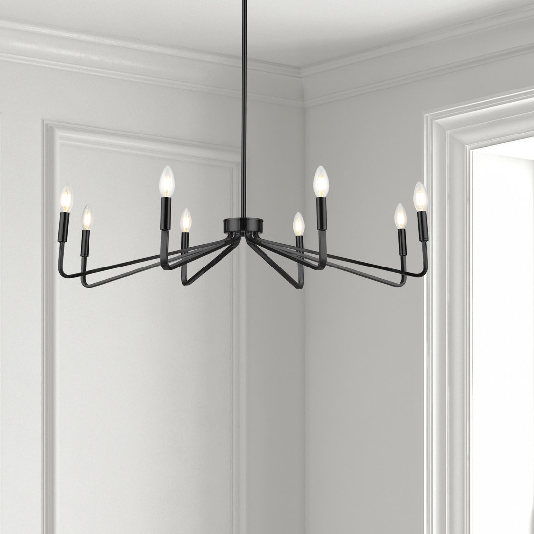 Robertsdale 8 Light Incandescent Chandelier, Matte Black Mercer41 
