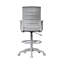 Tabouret de dessin pivotant, accoudoirs fixes, dossier en filet gris, repose-pieds chromé
