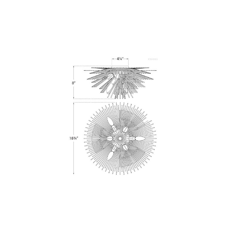 Kelly Wearstler Strada Small Flush Mount, Aged Iron