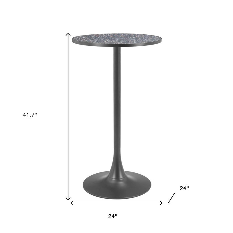 Table de bar 24 po Faux Terrazzo