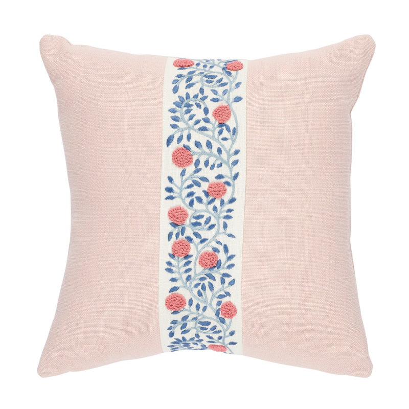 Ashoka Square Throw Pillow, 18" x 18", Rose Quartz