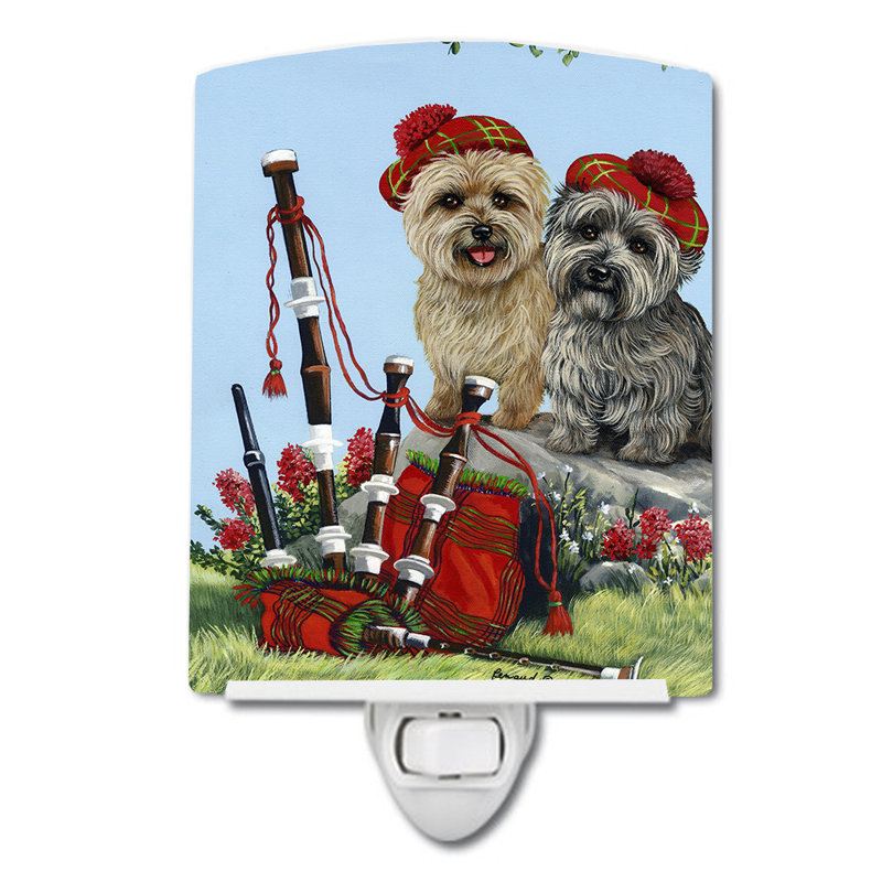 Veilleuse Westie, Cairn terrier cornemuseurs