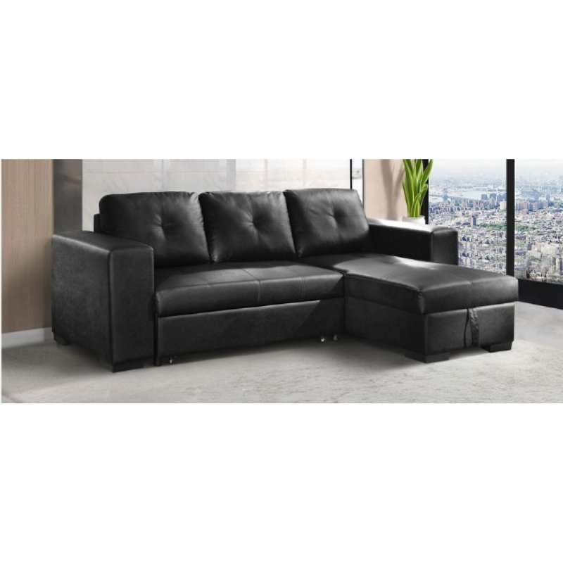 Canapé modulaire en cuir synthétique avec méridienne réversible Lloyd
