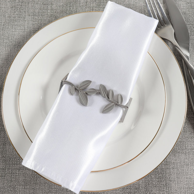Rond de serviette plat, Argent