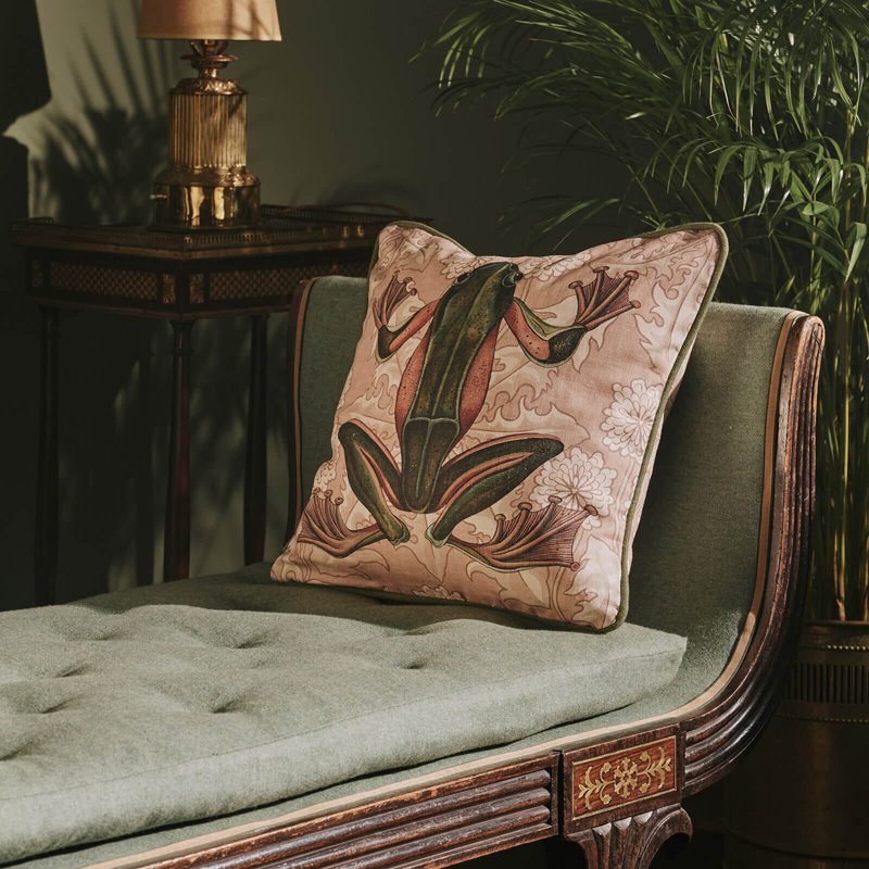 Hemp Throw Square Pillow Cover & Insert, Blush Taraxa Amphibia