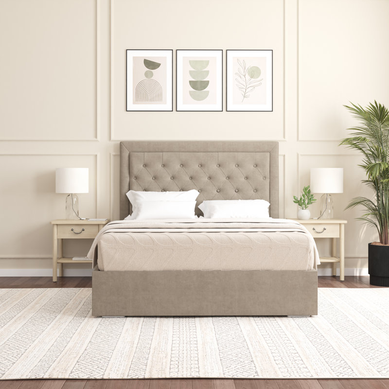 Merissa Upholstered Bed Frame, Coffee, Double (4'6)