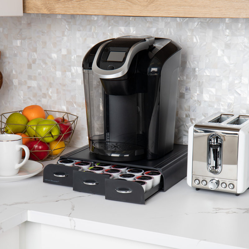 Black Wood Veneer Coffee Pod Drawer for 36 Capsules