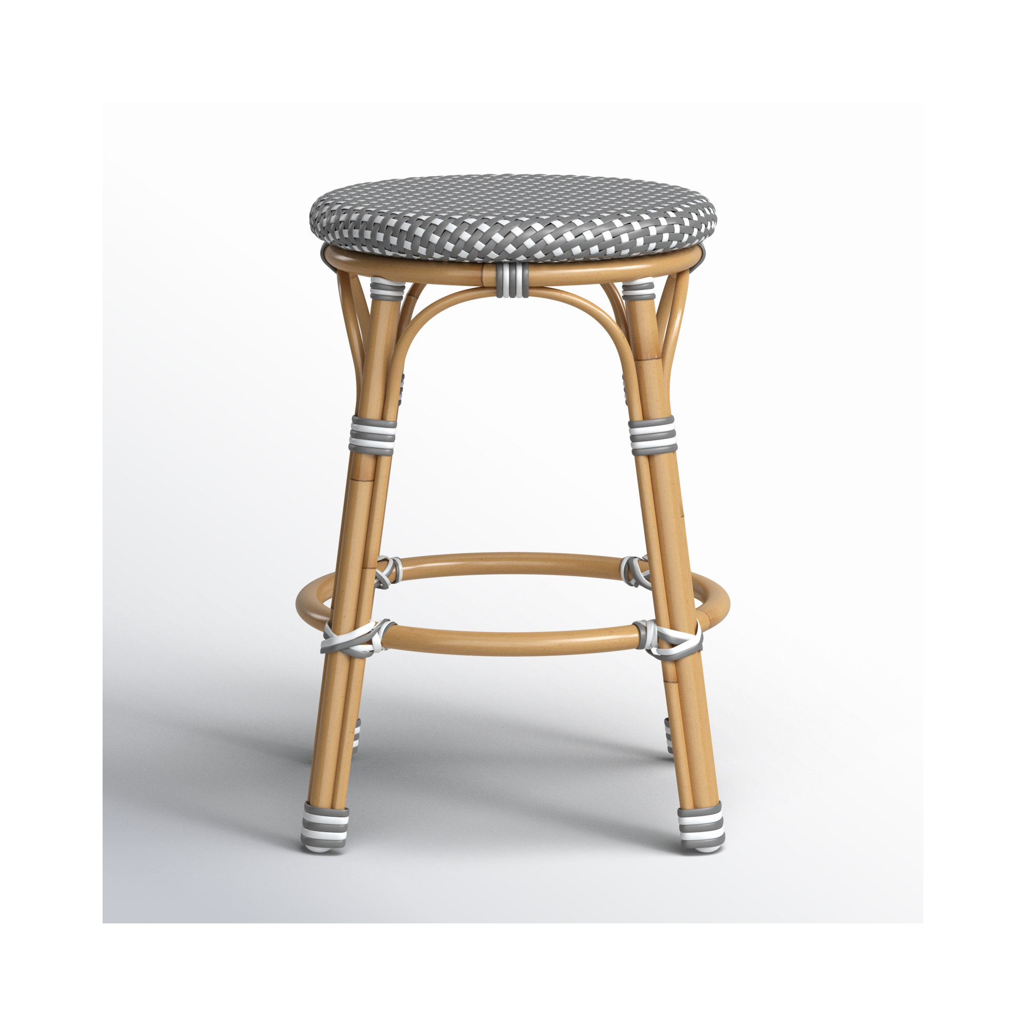 Ellie Patio Counter Stool, Gray/White