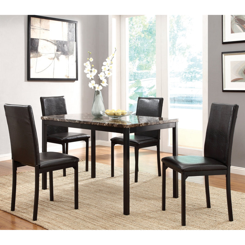 Faux Marble Top Dining Set