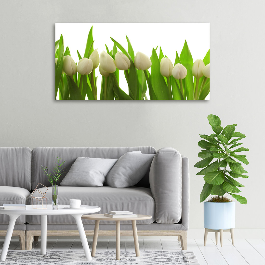 Weiße Tulpen - Kunstdrucke auf Leinwand - Wrapped Canvas