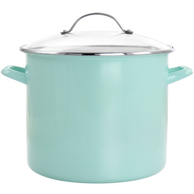 Martha Stewart 12 qt. Enamelware Stock Pot with Lid