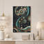 Tableau mural en toile spirale ammonite étoilée turquoise et or-105351894