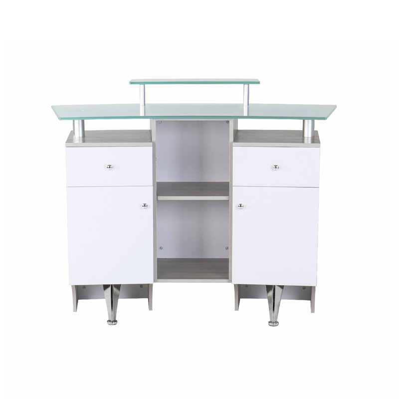 Naftali Rectangle Glass Reception Desk