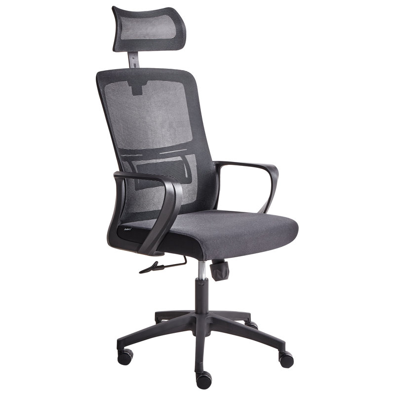 Office Chair Swivel MONARCH Fabric, Black, Black