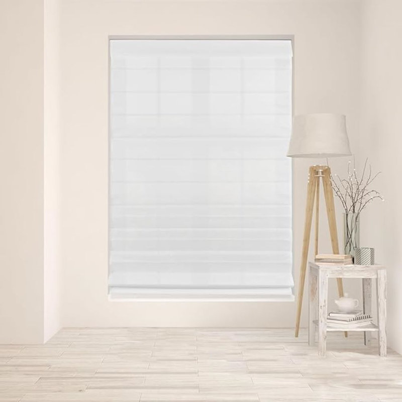 Semi Sheer Roman Shade, 26.5"W x 60"L, White
