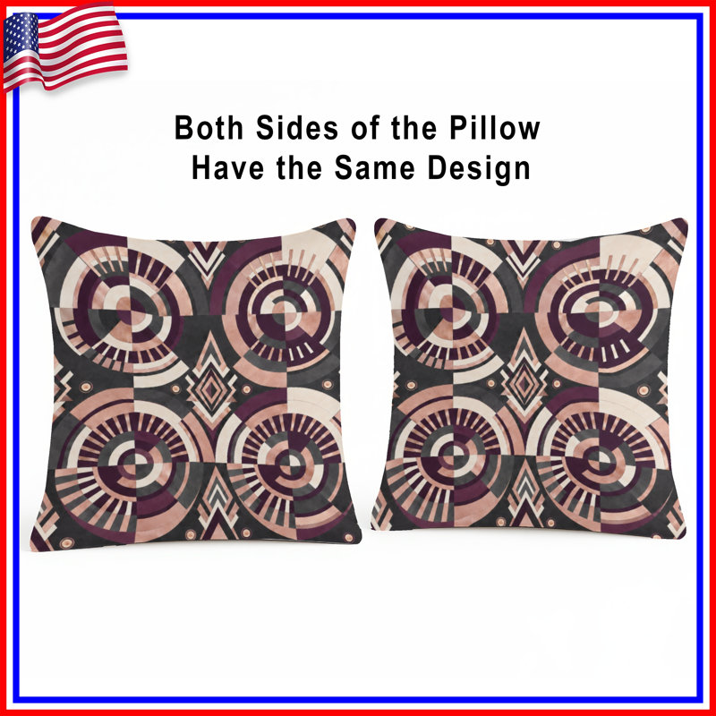 Geometric Circles Pattern Double Sided Throw Pillows, 20 x 20 inches