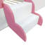 Très grande structure de lit de jour rembourrée avec clôture et escalier (rose et blanc)-994854490-994854491