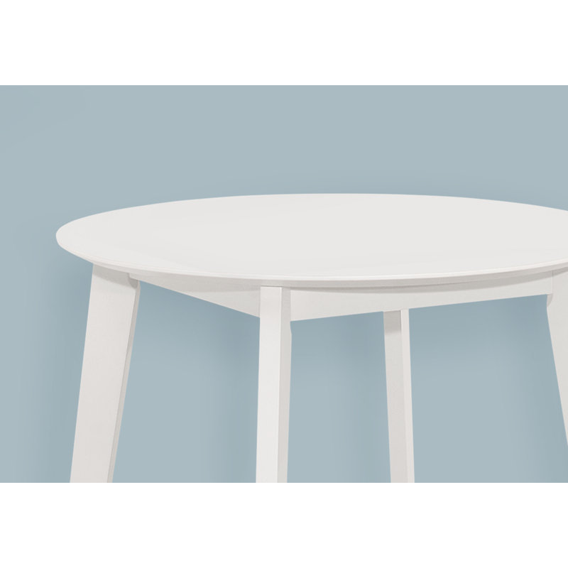 Katira Round Dining Table, White Top/White Base