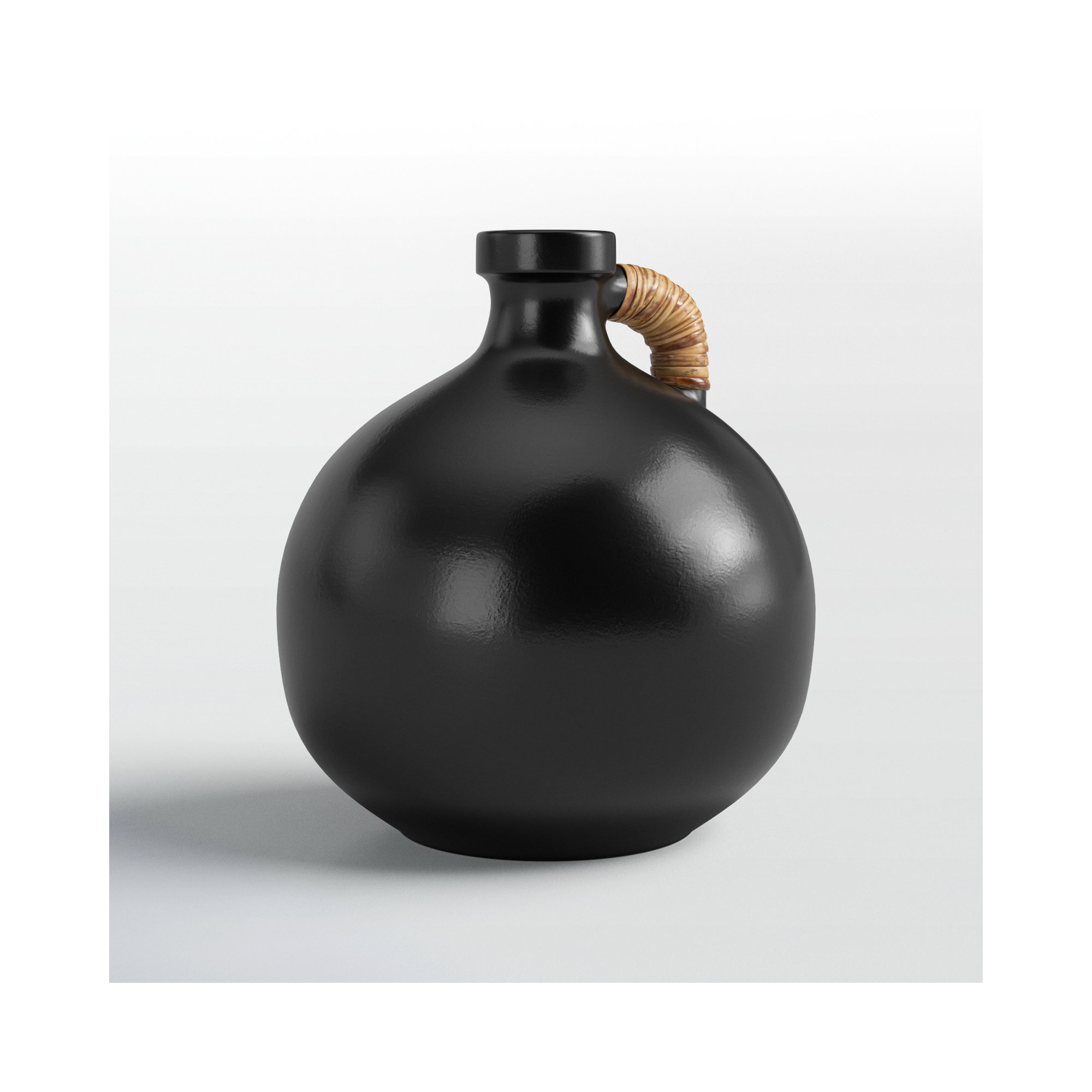 Winslet Terracotta Table Vase, Black, 10.85" H x 9.4" W x 9.4" D