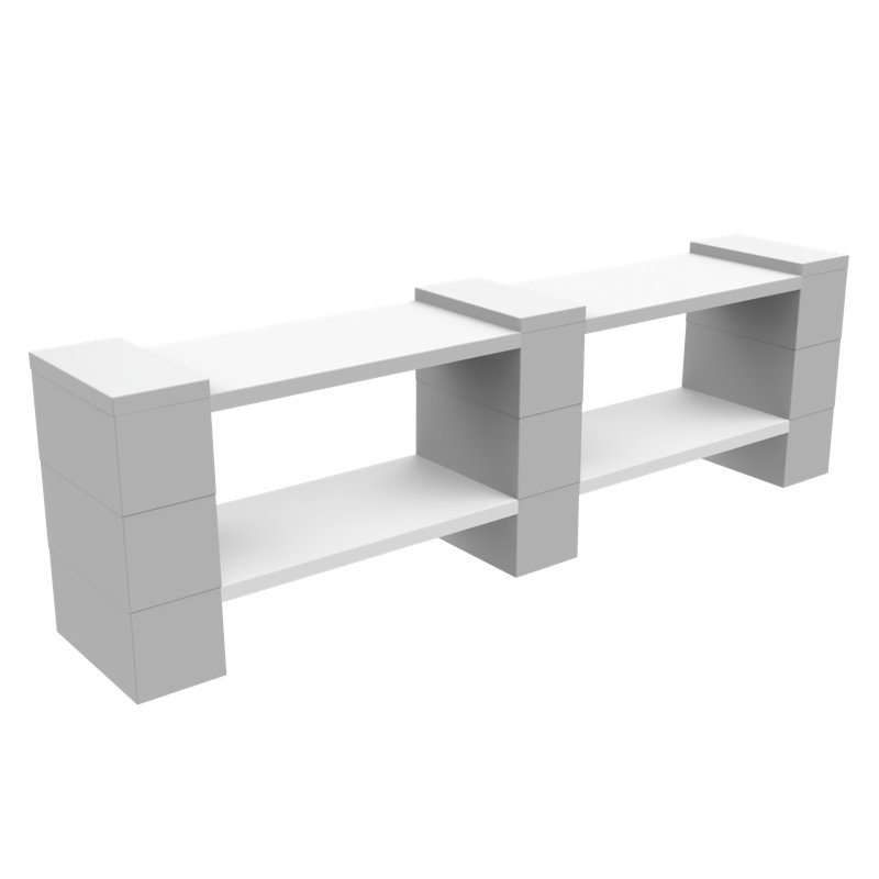EverBlock 2 Level Double Shelving Kit - Low Version, Light Gray