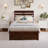 Lamareon Solid Wood Storage Platform Bed with Footboard & Under Bed Drawers-756382972-756382973