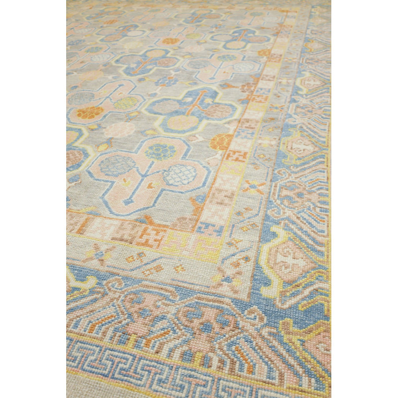 New Turkish Khotan Wool On Wool 9Ftx12ft3in Light Silver