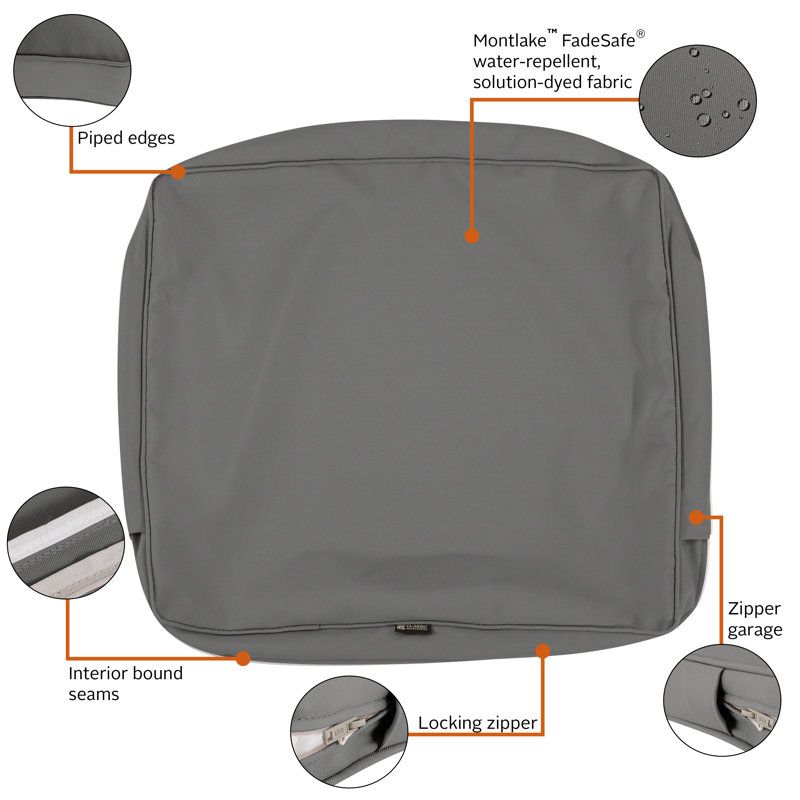 Pina Water Resistant Outdoor 4 " Dining Chair Seat Cushion, Light Charcoal, 21" H x 15" W x 4" D