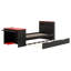 Lit de jour en bois avec couchette, bureau d'écriture, éclairage à DEL intégré et ports de charge USB-546366680-546366681