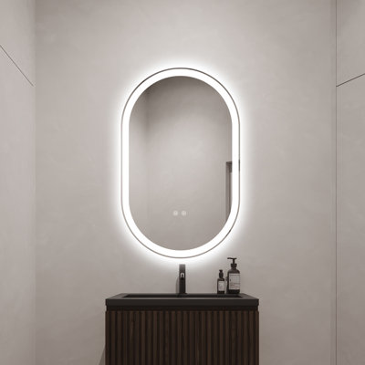 Miroir de salle de bain mural à DEL à intensité variable