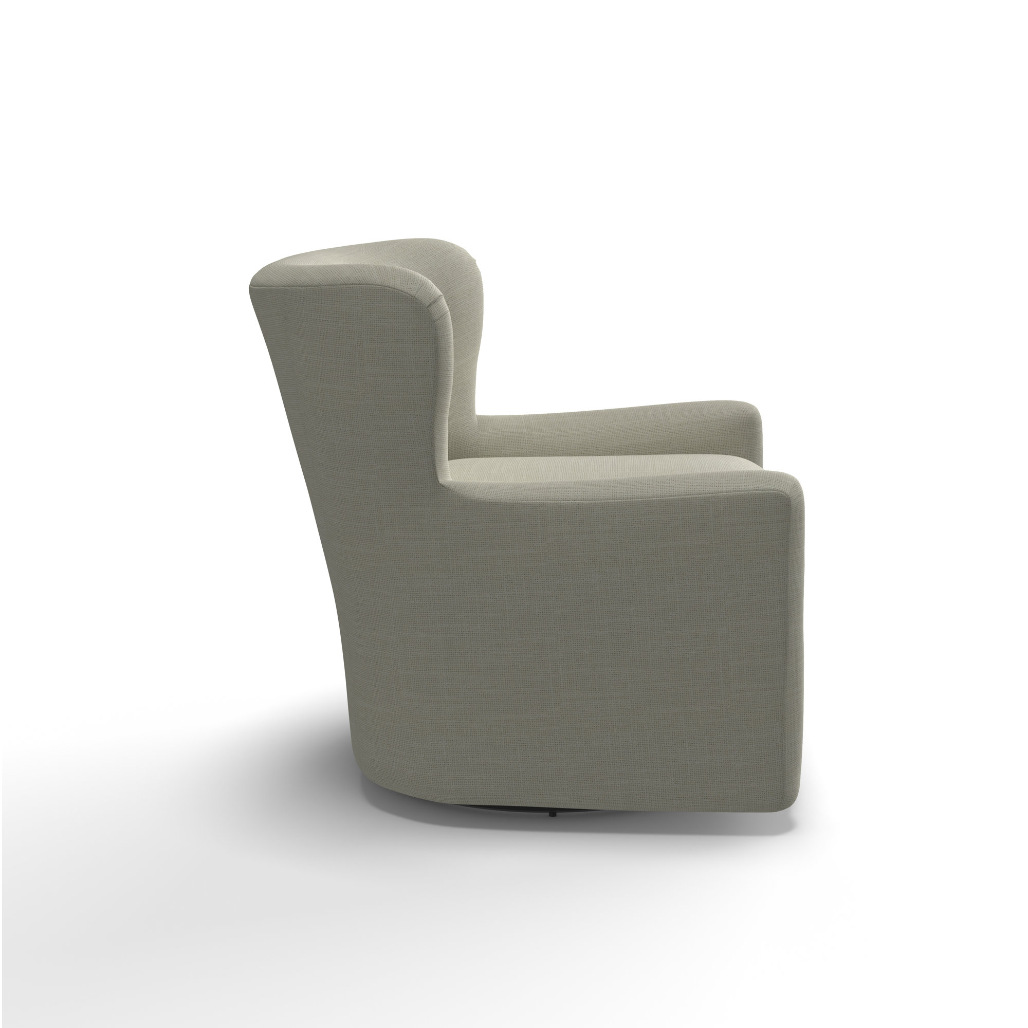 Bendigo Upholstered Swivel Barrel Chair, Cream Performance Weave