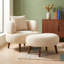 Fauteuil baquet de luxe en chenille avec coussin et repose-pieds