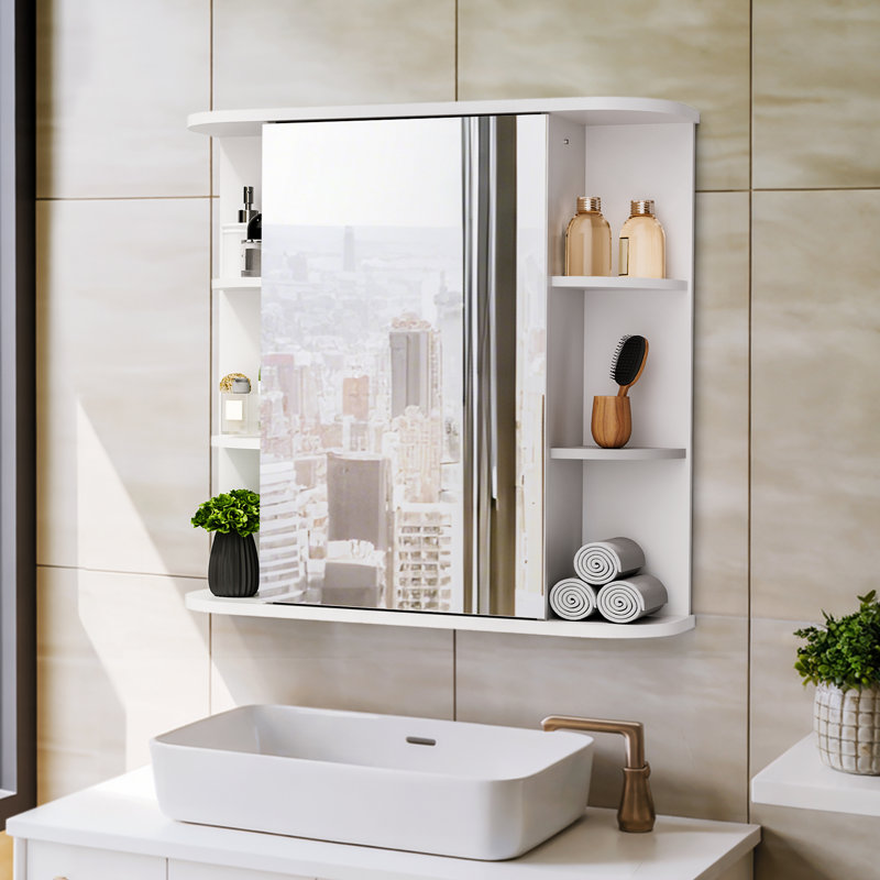 W H Medicine Cabinet Mirror, White