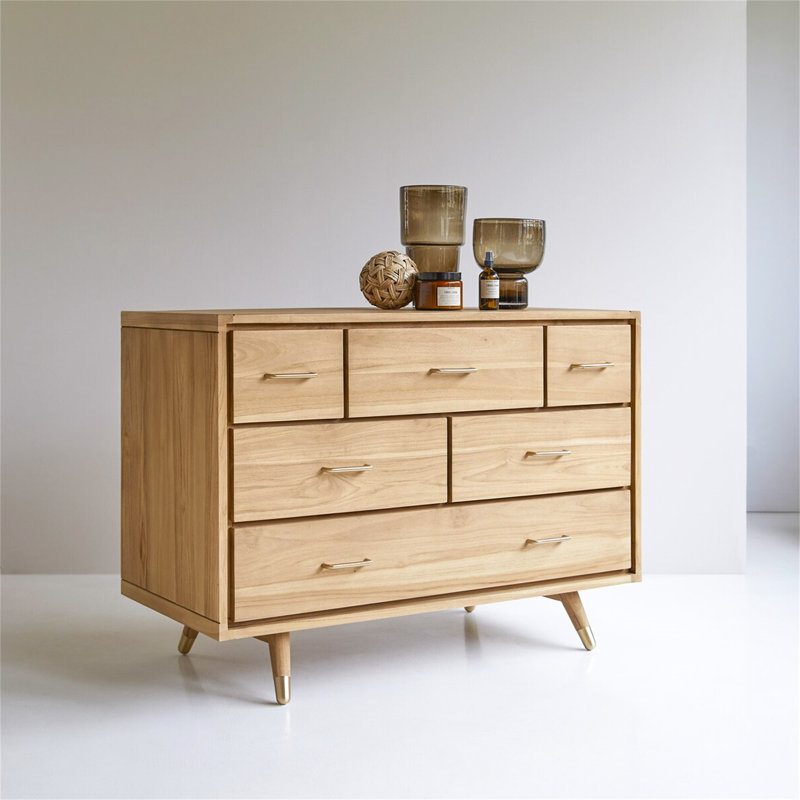 Kathey Solid Wood 6 - Drawer Apothecary Rectangle Accent Chest