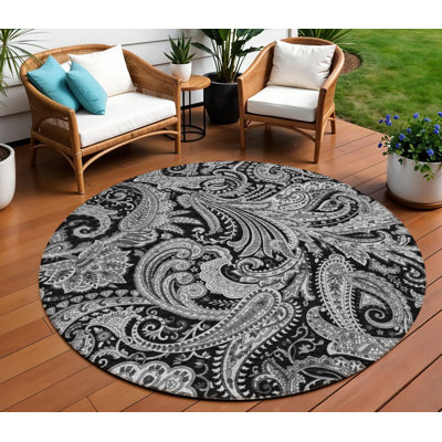 Tapis rond 8 po gris
