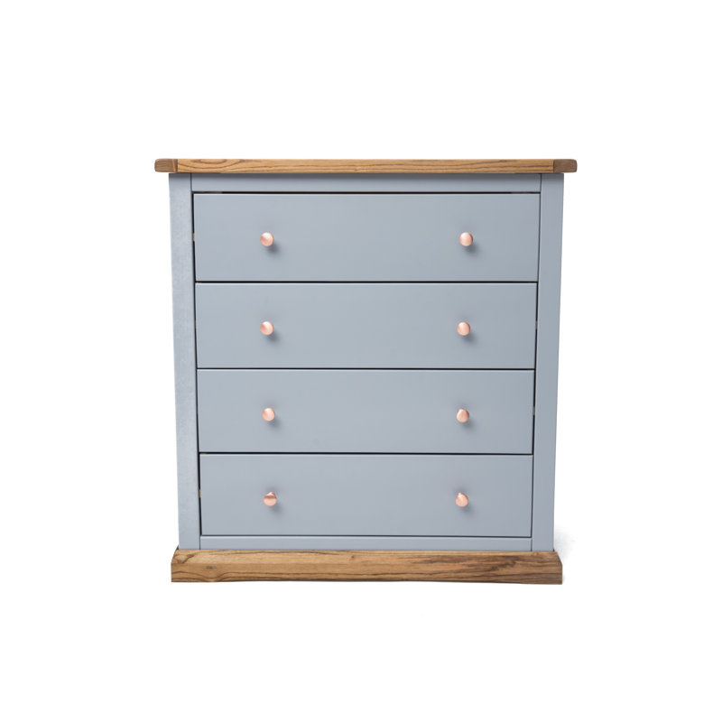 Durham 90cm W 4 - Drawer Chest of Drawers, Grey/Copper