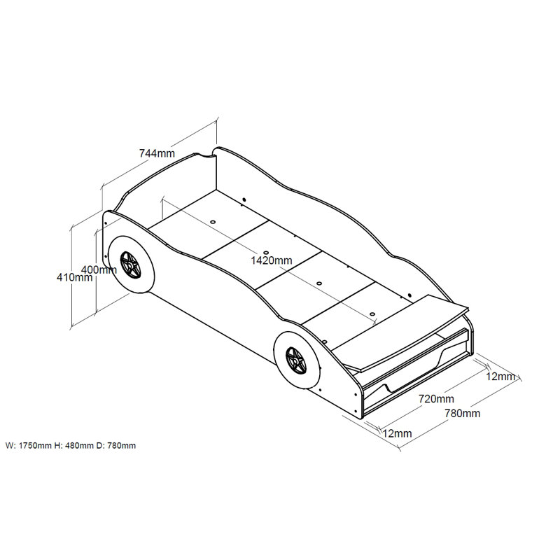 Autobett European Single (90 x 200cm) Car Bed and Mattress by Vipack